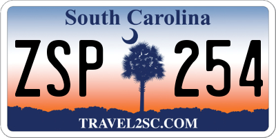 SC license plate ZSP254