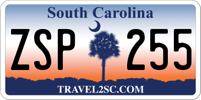 SC license plate ZSP255