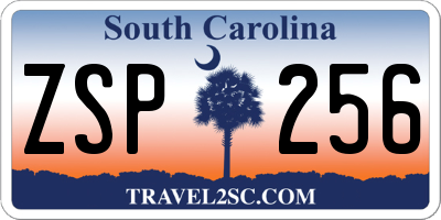 SC license plate ZSP256