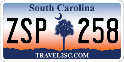 SC license plate ZSP258
