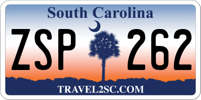 SC license plate ZSP262