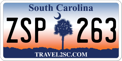 SC license plate ZSP263