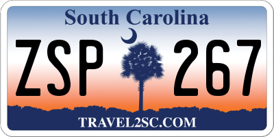 SC license plate ZSP267