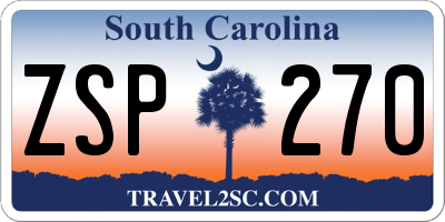 SC license plate ZSP270