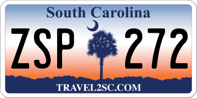 SC license plate ZSP272