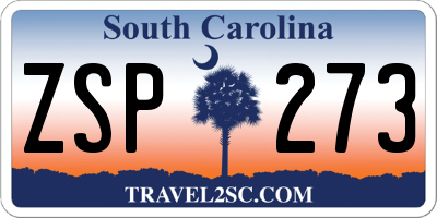 SC license plate ZSP273