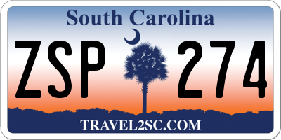 SC license plate ZSP274