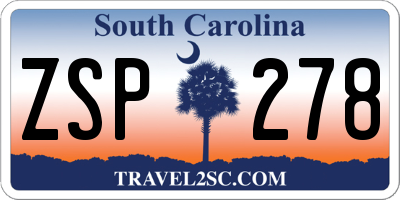 SC license plate ZSP278