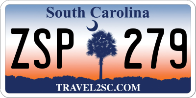 SC license plate ZSP279