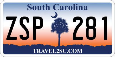 SC license plate ZSP281