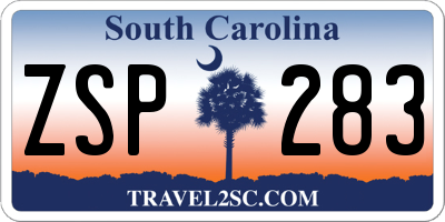 SC license plate ZSP283
