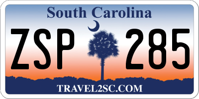 SC license plate ZSP285