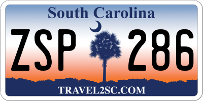 SC license plate ZSP286