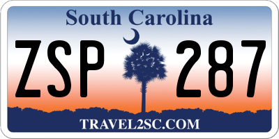 SC license plate ZSP287