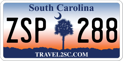 SC license plate ZSP288
