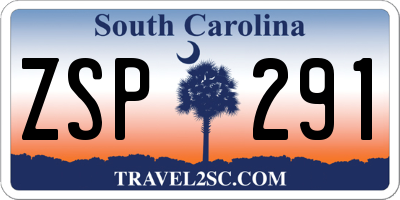 SC license plate ZSP291