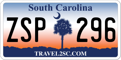 SC license plate ZSP296