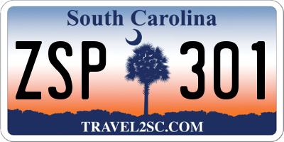 SC license plate ZSP301