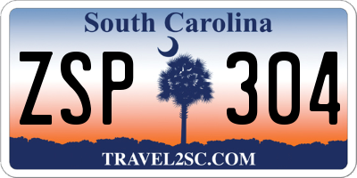 SC license plate ZSP304