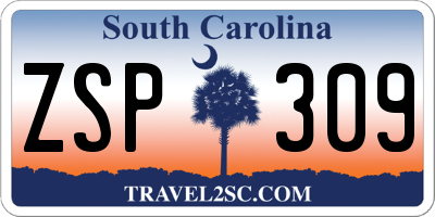 SC license plate ZSP309