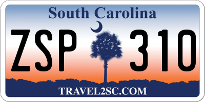 SC license plate ZSP310