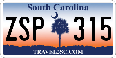 SC license plate ZSP315