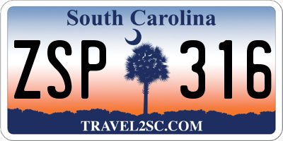 SC license plate ZSP316