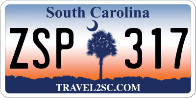 SC license plate ZSP317