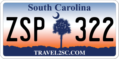 SC license plate ZSP322