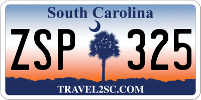 SC license plate ZSP325