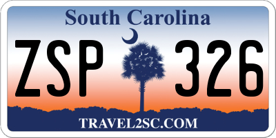 SC license plate ZSP326