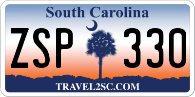 SC license plate ZSP330