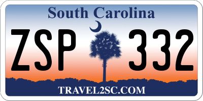 SC license plate ZSP332