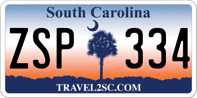 SC license plate ZSP334