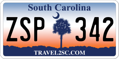 SC license plate ZSP342