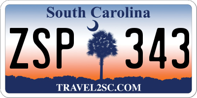 SC license plate ZSP343