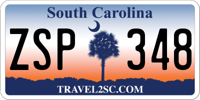 SC license plate ZSP348