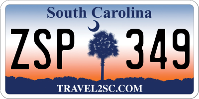 SC license plate ZSP349