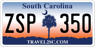 SC license plate ZSP350