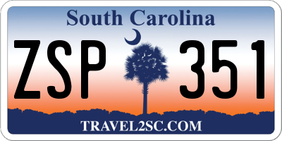 SC license plate ZSP351