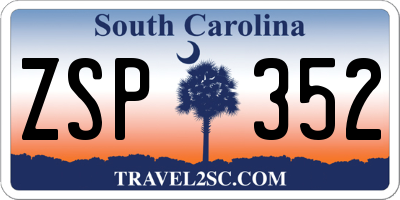 SC license plate ZSP352