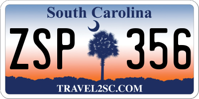 SC license plate ZSP356