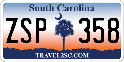 SC license plate ZSP358