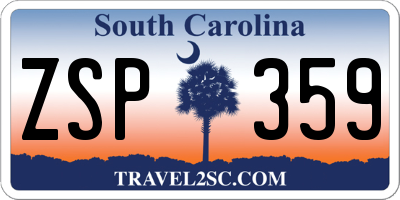 SC license plate ZSP359