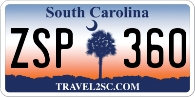 SC license plate ZSP360