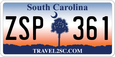 SC license plate ZSP361