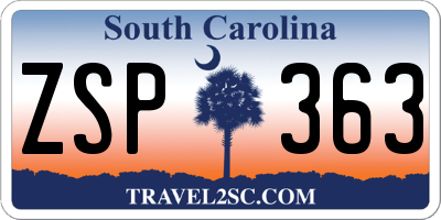 SC license plate ZSP363