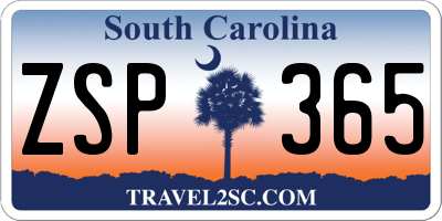 SC license plate ZSP365