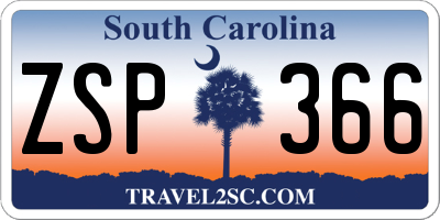 SC license plate ZSP366