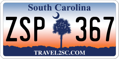 SC license plate ZSP367